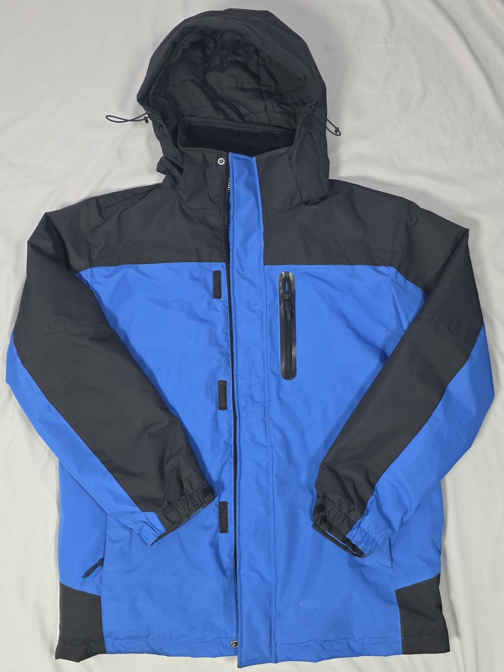 Men's Blue & Black Waterproof Hooded Jacket